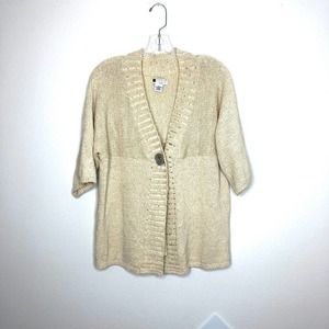 Carole Little Button Front Cardigan w/Ruffle Back